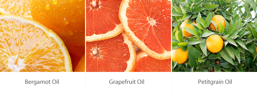 bergamot, gratefruit, petitgrain oil